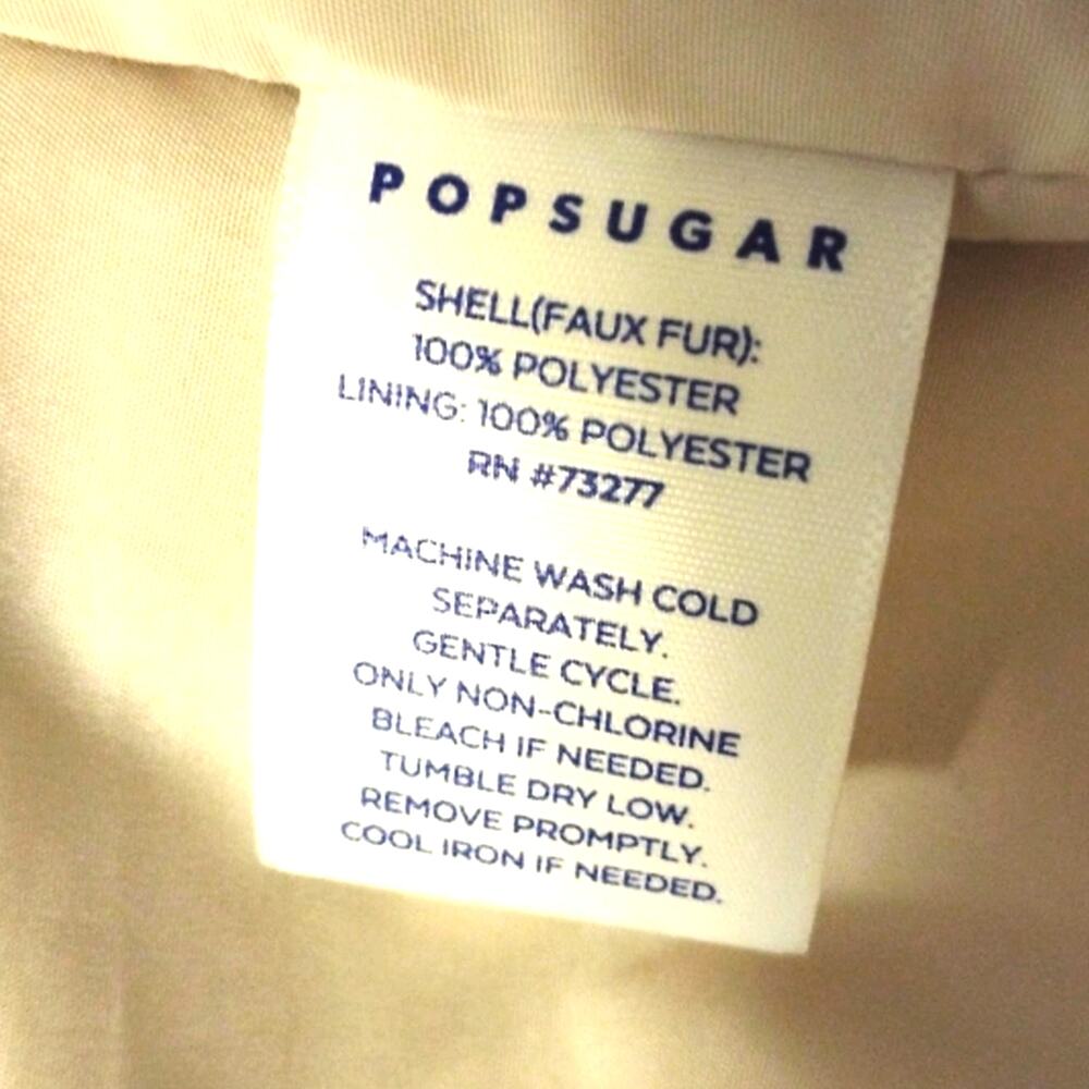 Popsugar Plush Teddy Coat Women's Size M IVORY Faux Fur Oversized Boxy Relaxed - Picture 6 of 16